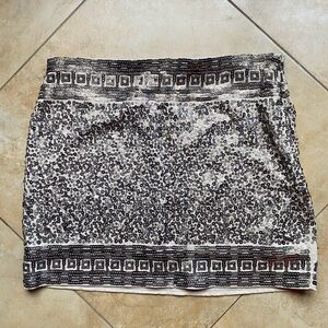 Gold Taupe Sequin Express Mini Skirt Aztec XS